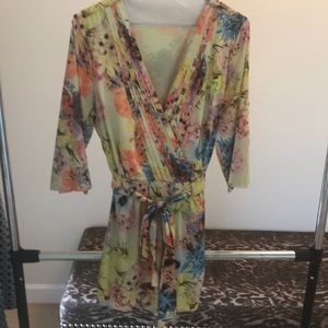 Flower covered V-Neck Romper